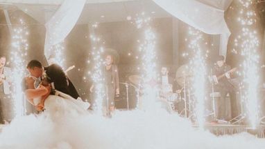 Funken Fontänen zur Hochzeit